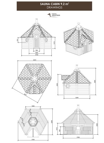 Sauna Cabin 9.2 m2 Drawings