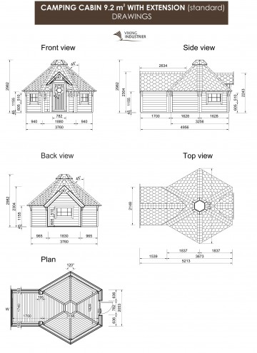 Grill Cabin 9.2 m2 with extension DRAWINGS