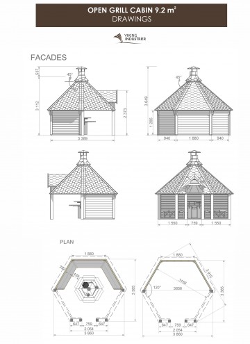 Open Grill Cabin 9.2 m2 DRAWINGS