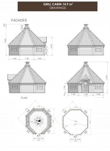 Grill Cabin 14.9 m2 DRAWINGS