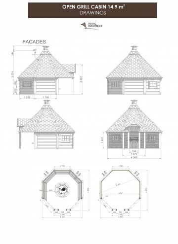 Open Grill Cabin 14.9 m² DRAWINGS