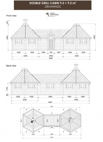 Grill Cabin 9.2 + 9.2 m2 DRAWINGS