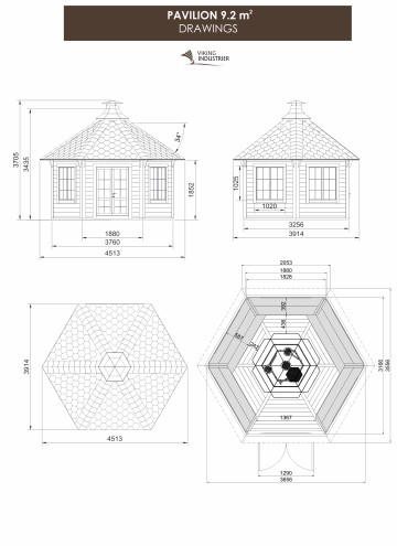Pavilion 9.2 m2 with BBQ