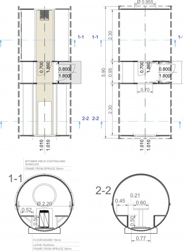 una with side entrance drawings