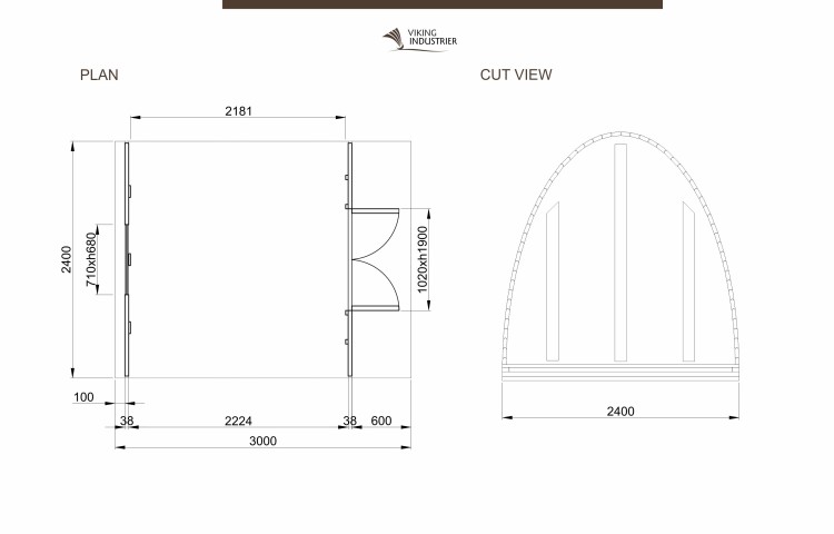 Camping Pod 2.4 x 3 PLAN with terrace