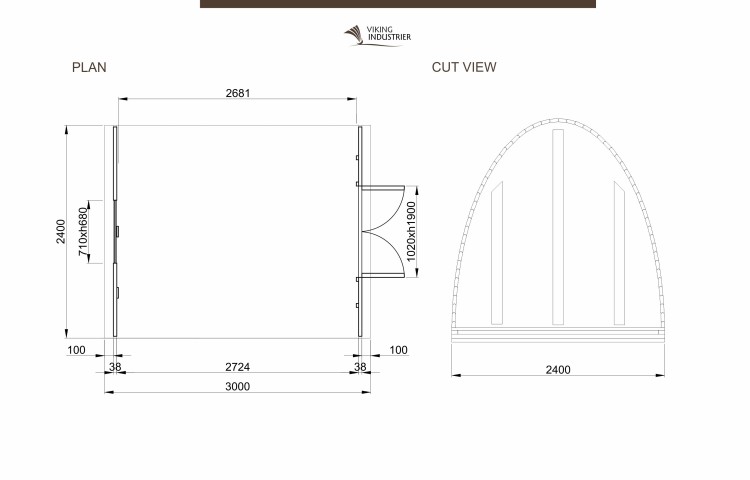 Camping Pod 2.4 x 3 PLAN without terrace