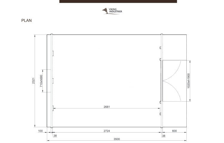 Camping Pod 2.4 x 3.5 PLAN with terrace