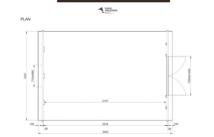 Camping Pod 2.4 x 3.5 PLAN without terrace