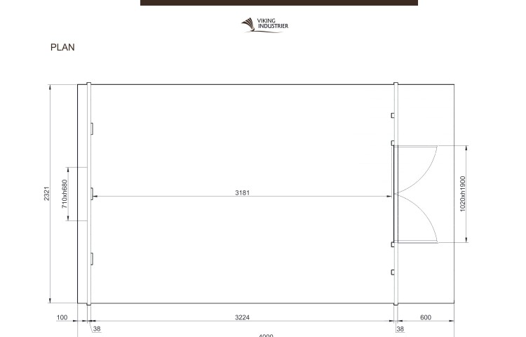 Camping pod 2.4 x 4 from spruce PLAN with terrace