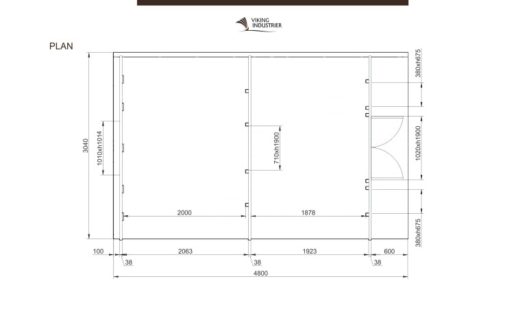 Camping Pod 3.2 x 4.8 PLAN with terrace