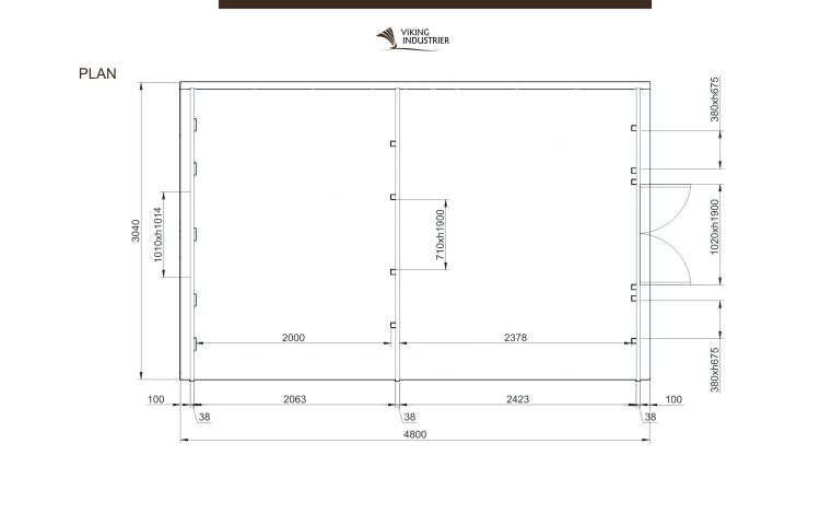 Camping Pod 3.2 x 4.8 PLAN without terrace