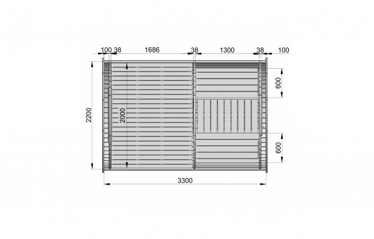 Family Sleeping Barrel Ø2.2 X 3.3 plan