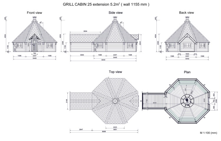 Grill Cabin 25 with extension DRAWINGS