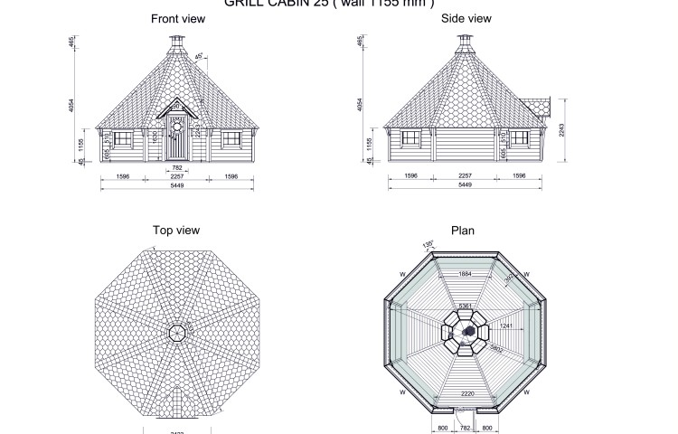 Grill cabin 25 m² DRAWIINGS