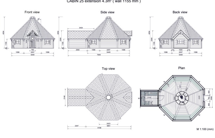 Grill Cabin 25 with extension DRAWINGS