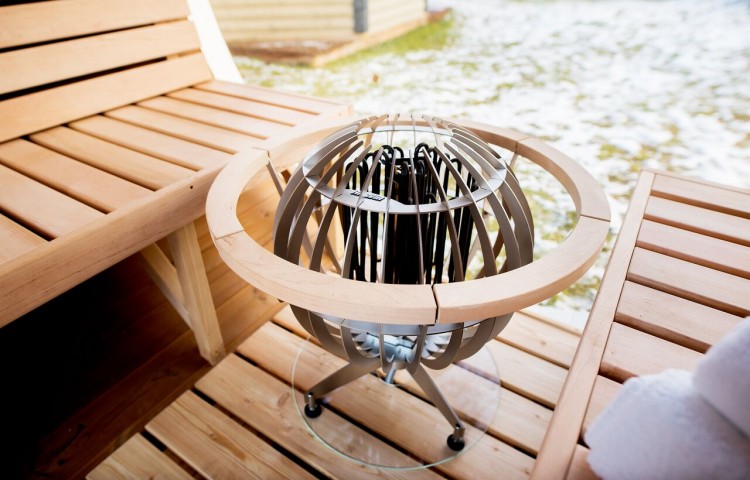 Luxury Sauna Barrel Ø2.2 x 3_electric heater Harvia Globe