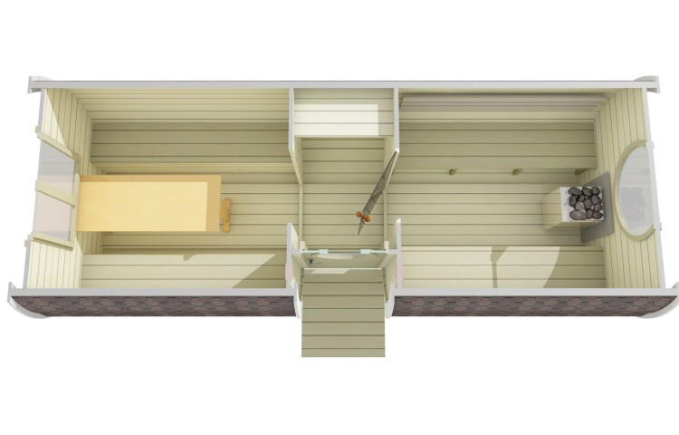 Sauna barrel with side entrance Visualisations 
