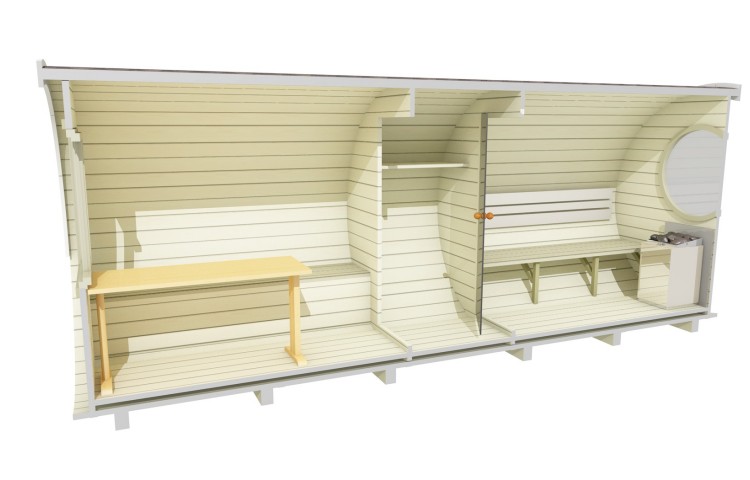Sauna barrel with side entrance Visualisations 