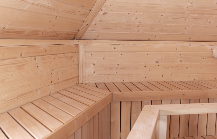 Sauna Cabin 9.2 m² inside sauna benches