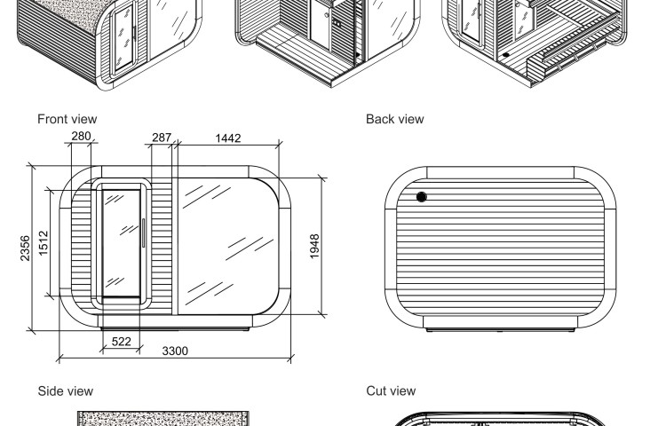  SAUNA LUNA 3.3 X 2.4 M WITH A CHANGING ROOM
