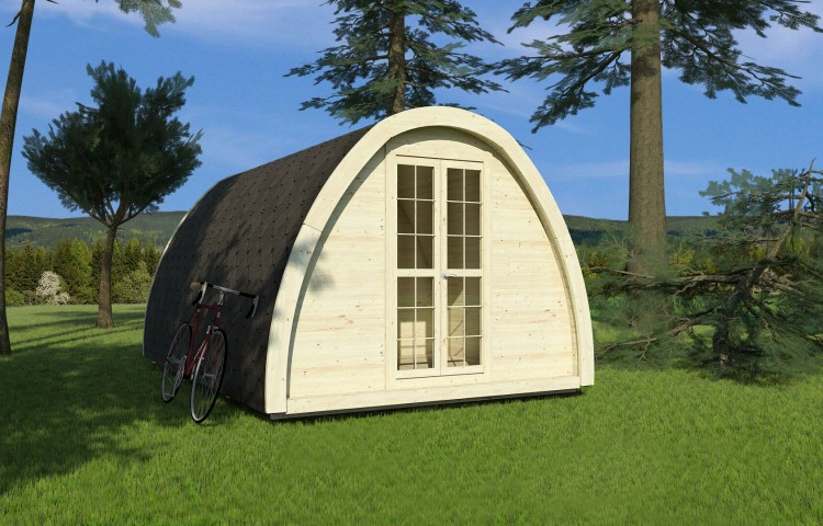 Insulated Camping pod 2.4 x 4.8 front wall