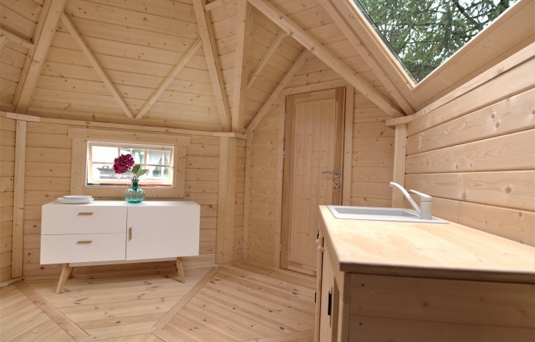 Camping cabin 9.2 with 2 extensions interior