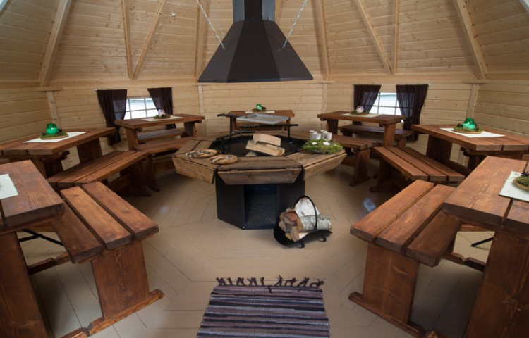 table and benches set