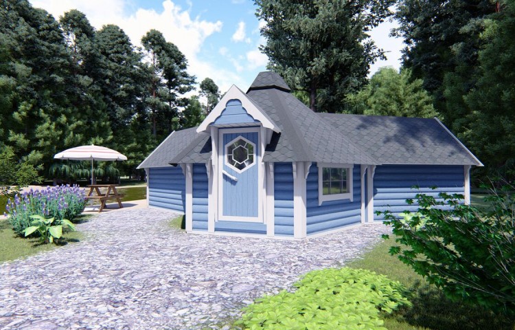 Camping cabin 9.2 with 2 extensions in rustic style