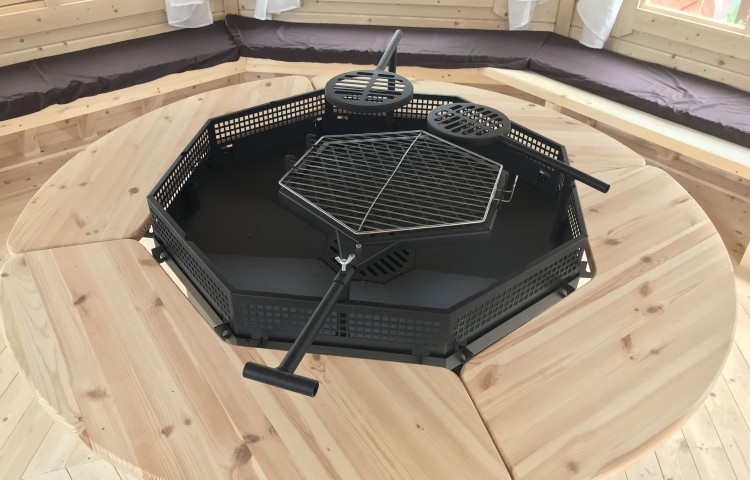Pavilion inside with grill