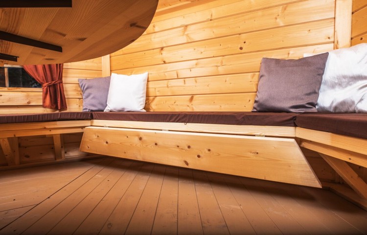 Folding bench in grill cabin 9.2