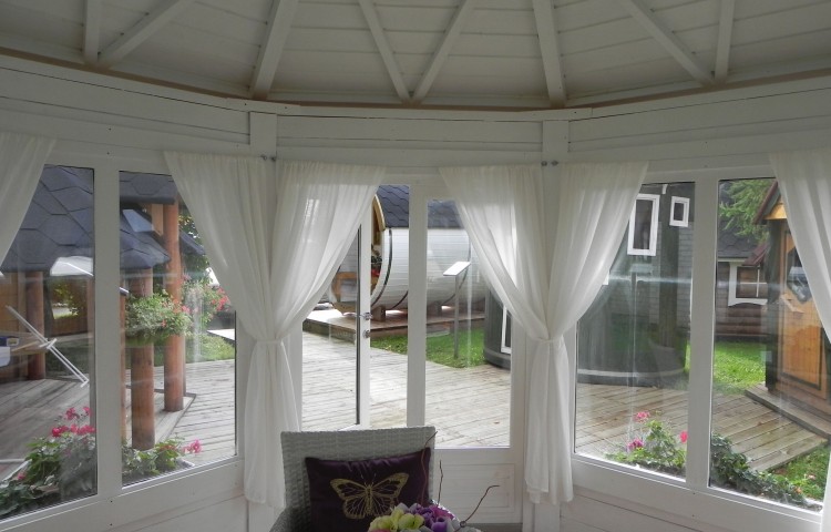 Pavilion with flowers