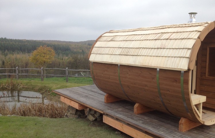 Sauna Barrel  Ø2.2 x 4 m with Eco Friendly Roof