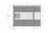 With 0.6 m terrace at the front, 1.72 m length sauna room (5 m3)