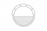 Half glass back wall.  Available for Ø1.9 m and Ø 2.2 m Sauna Barrels