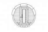 Standard wooden front door with large rectangular window