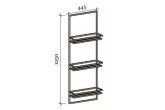 Wall-shelf segment for spices and herbs (from steel)