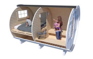 Sleeping Barrel Ø2.2 x 3.3 With Furniture